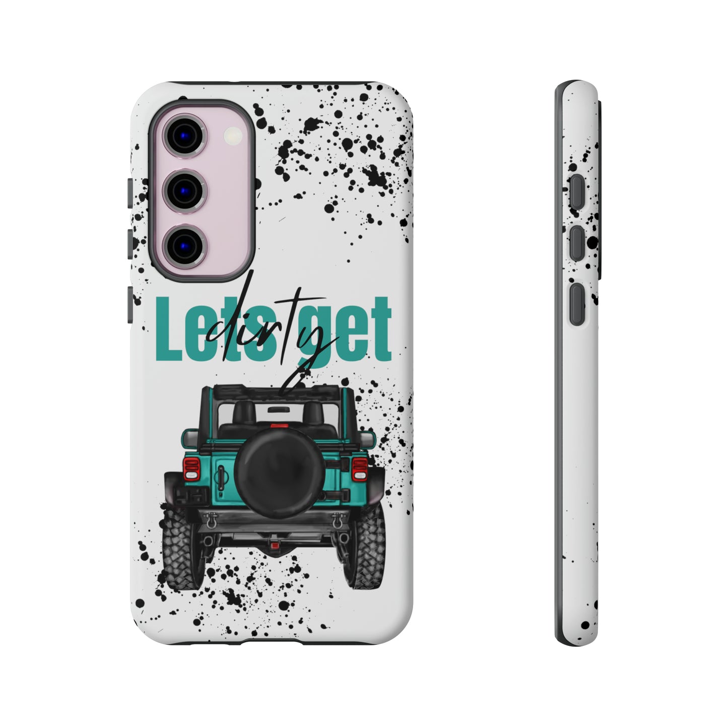 Lets Get Dirty Protective Phone Case for Iphone, Google and Samsung Splatter Turquoise