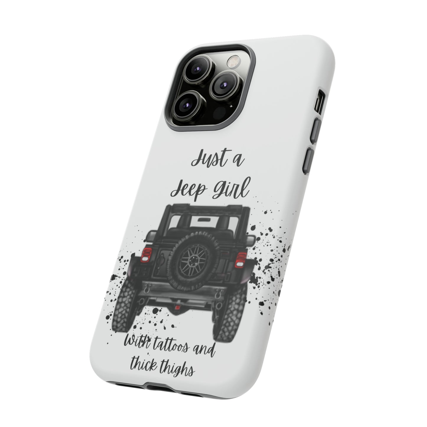 Off Road Girl with Tattoos and Thick Thighs Black Protective Phone Case