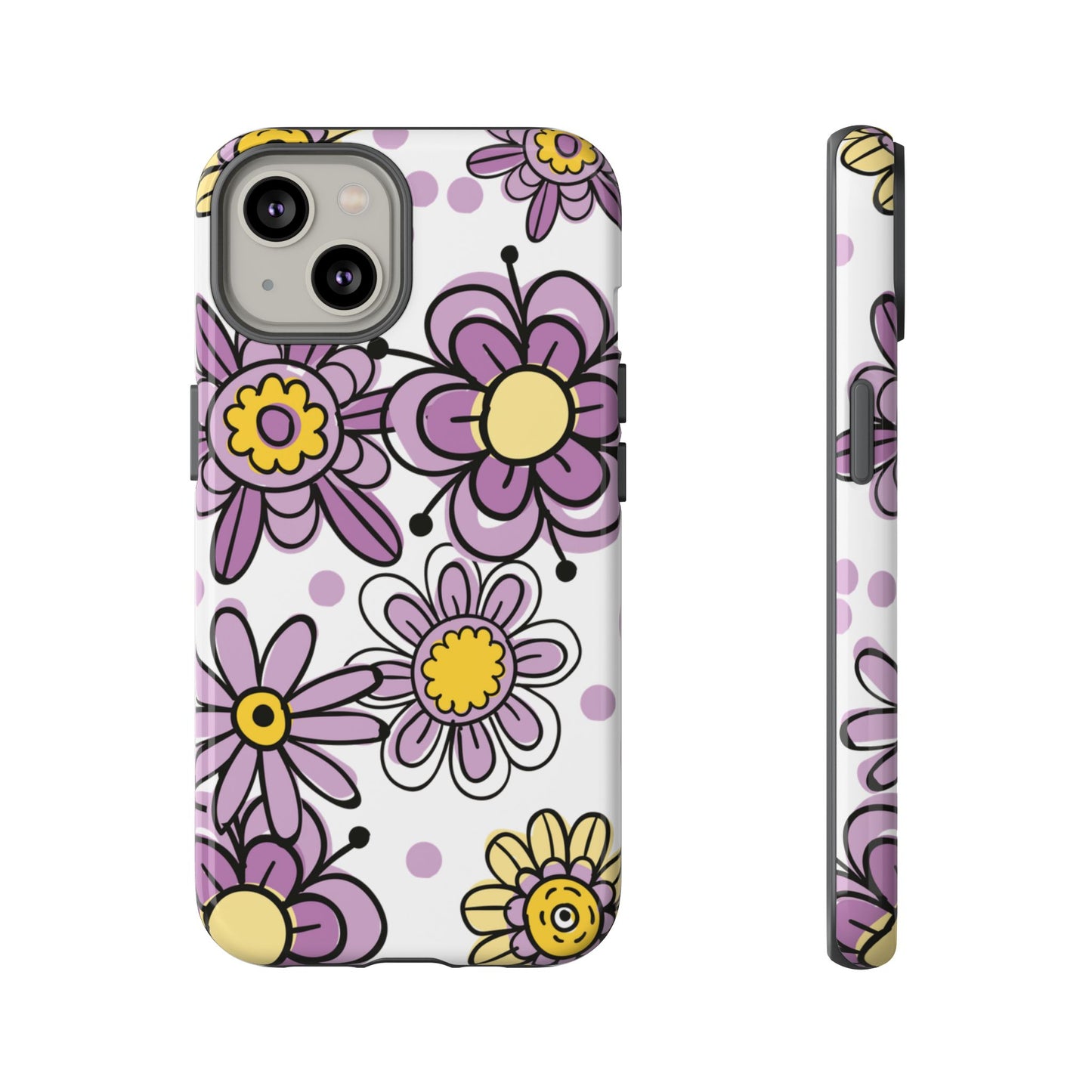 Purple Flowers Protective Phone Case