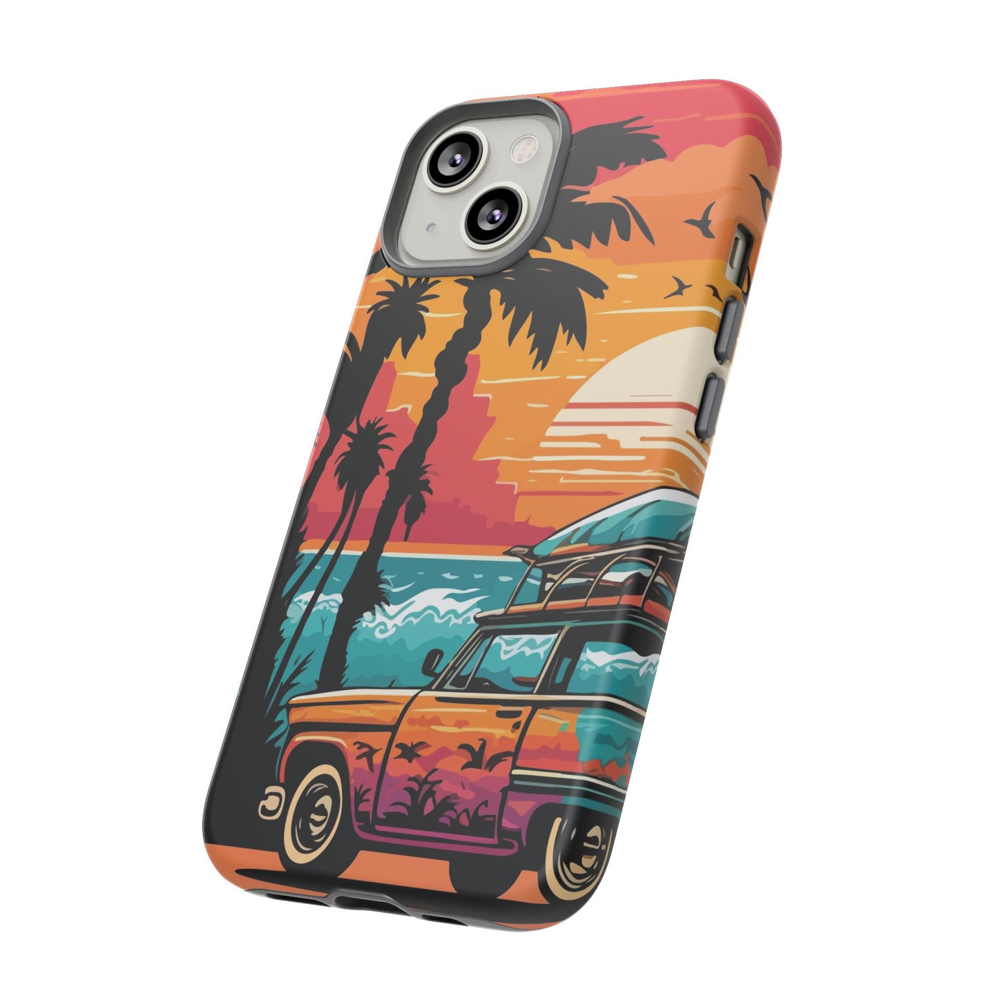 Summer Retro Sunset Protective Phone Case