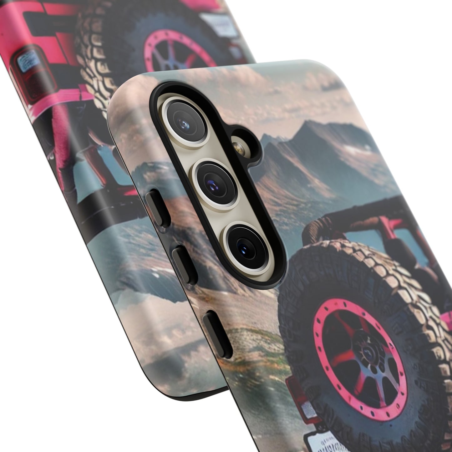 Pink Jeep Tire Protective Phone Case