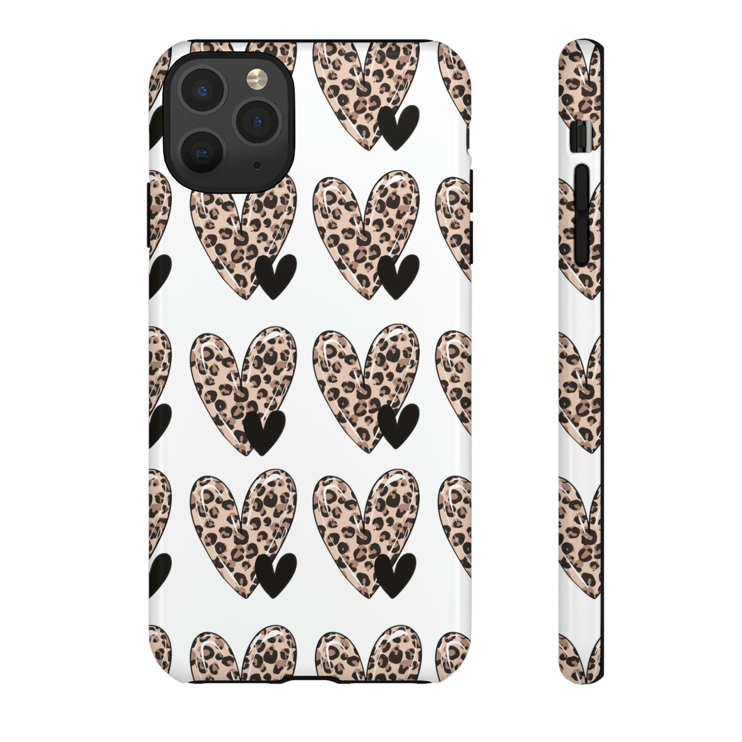 Leopard Hearts Protective Case for IPhone. Samsung and Google phones