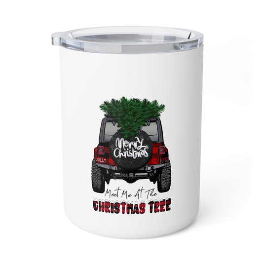 Meet me and the Christmas tree Jeep Insulated Coffee Mug, 10oz