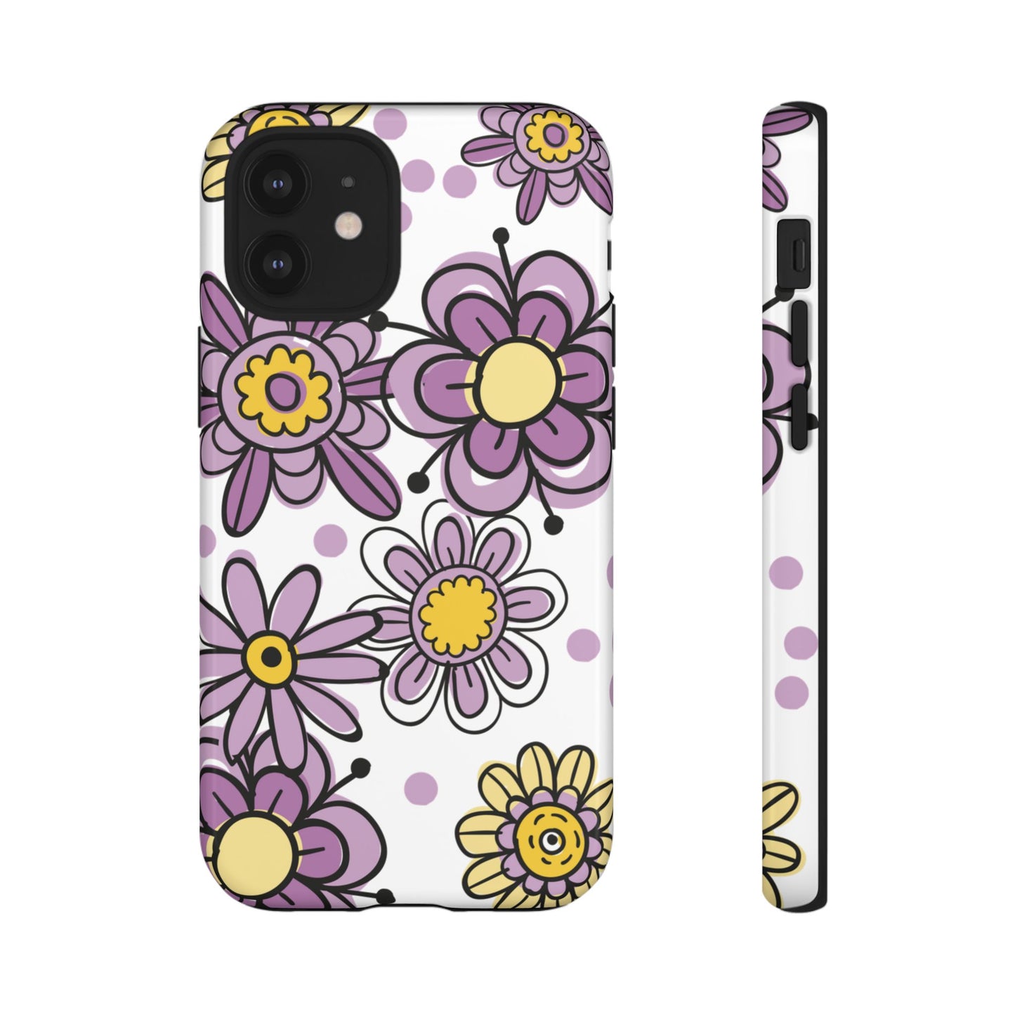 Purple Flowers Protective Phone Case