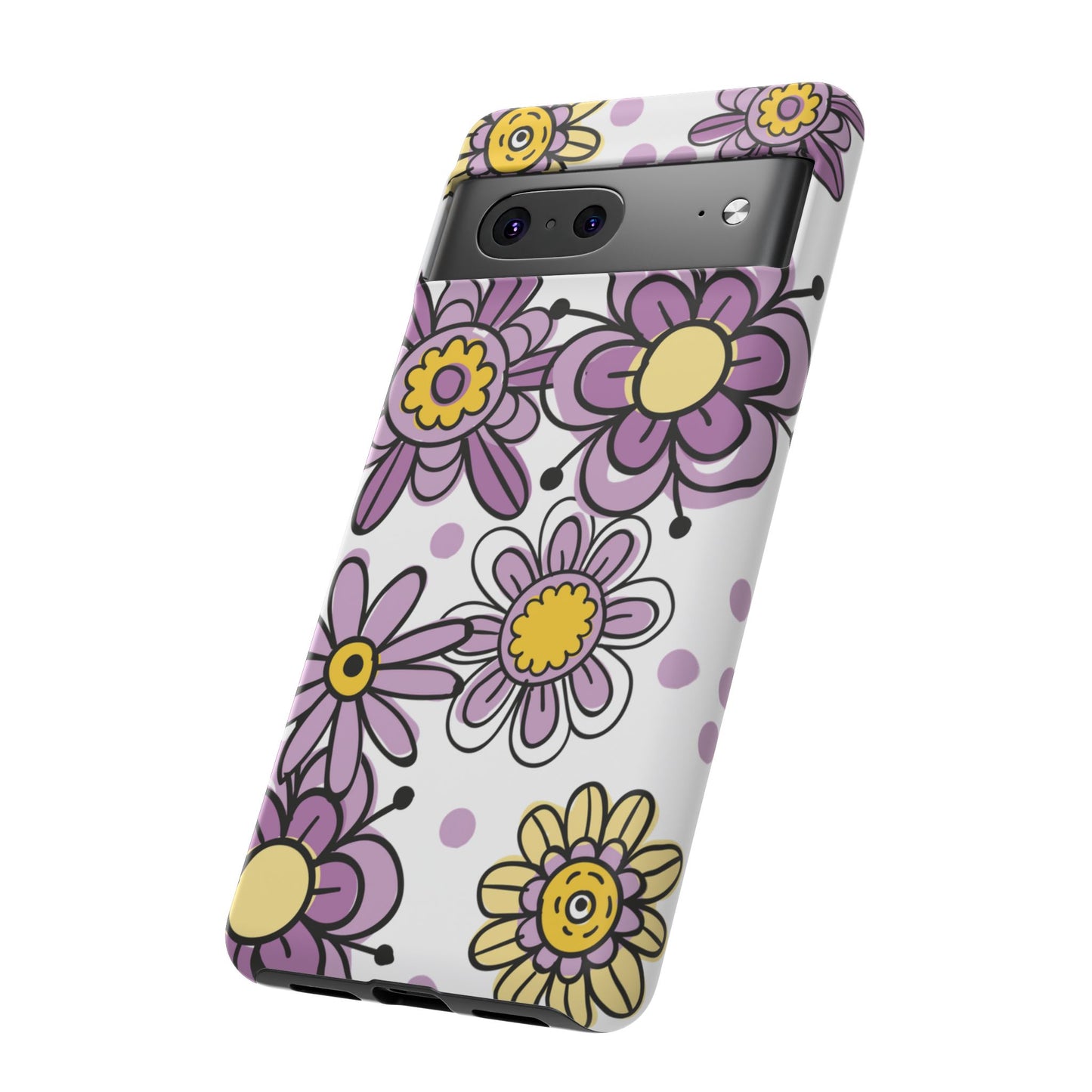 Purple Flowers Protective Phone Case