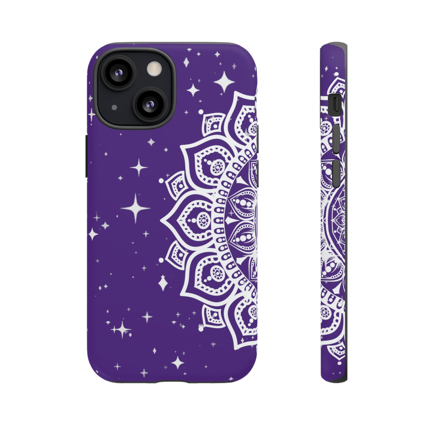 Purple mandala protective phone case for iPhone, Samsung and Google