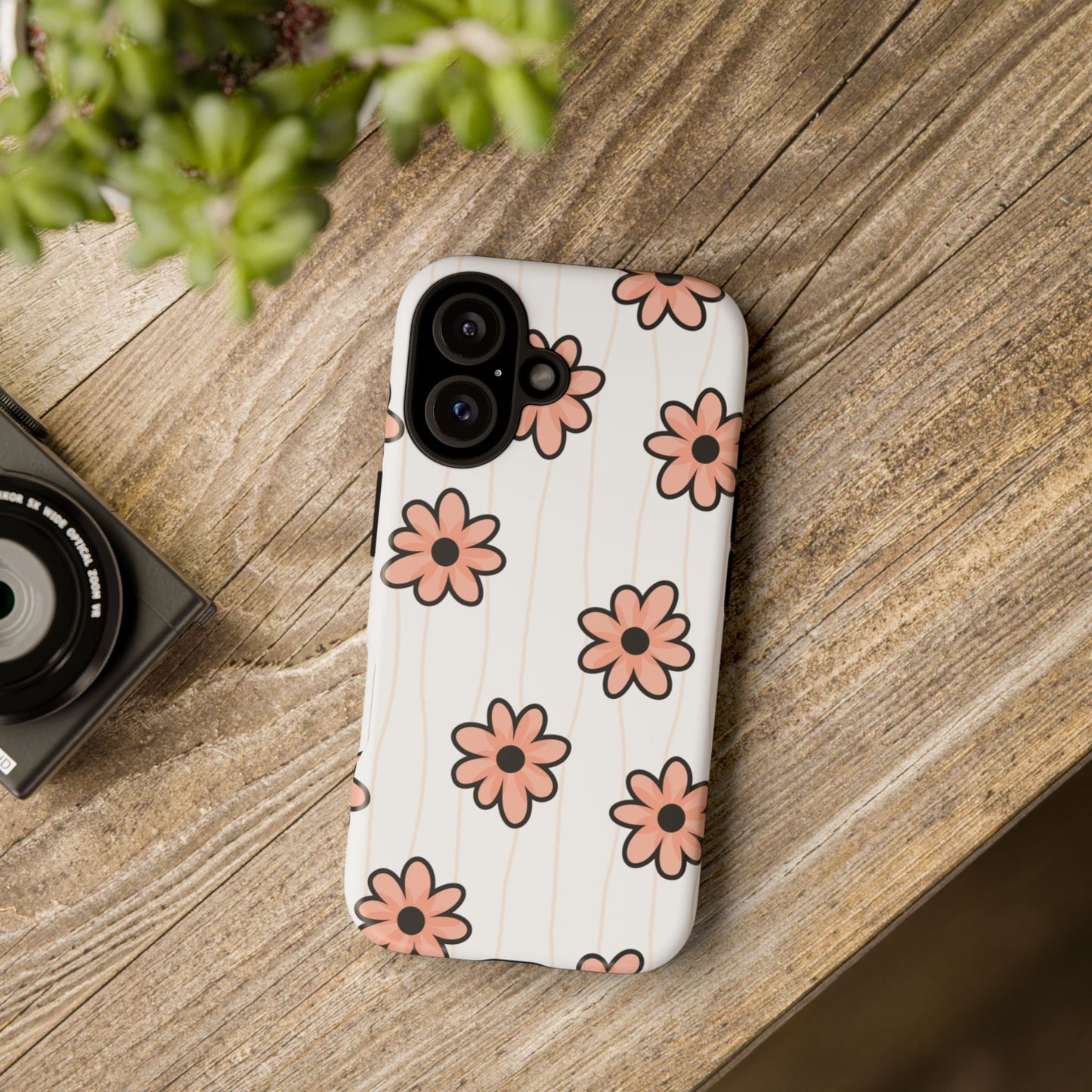 Pink Flowers Protective Phone Case