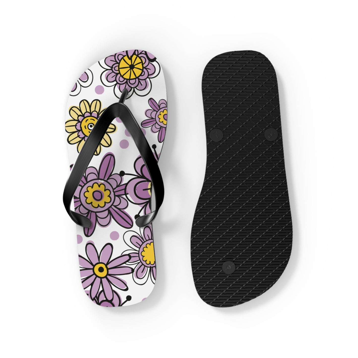 Purple Flower Summer Flip Flops