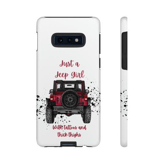 Off Road Girl with Tattoos and Thick Thighs Red Protective Phone Case