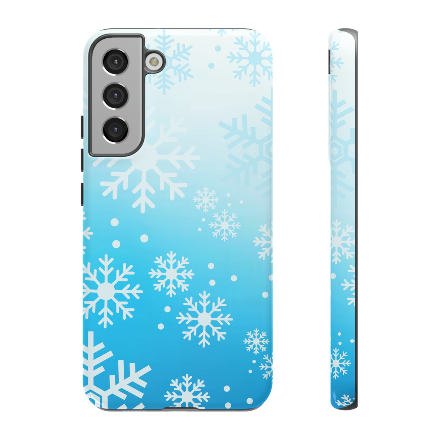 Winter, frozen, snowflake ombré protective phone case for Google, Samsung and IPhone