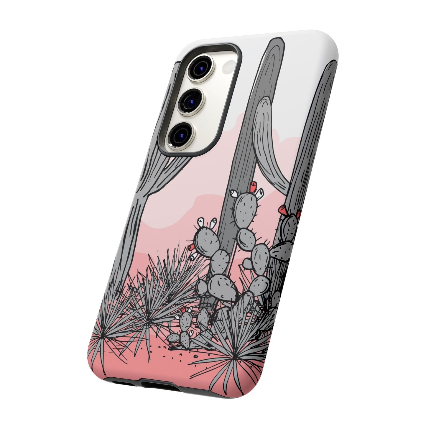 Pastel Cactus Sunset Protective Phone Case