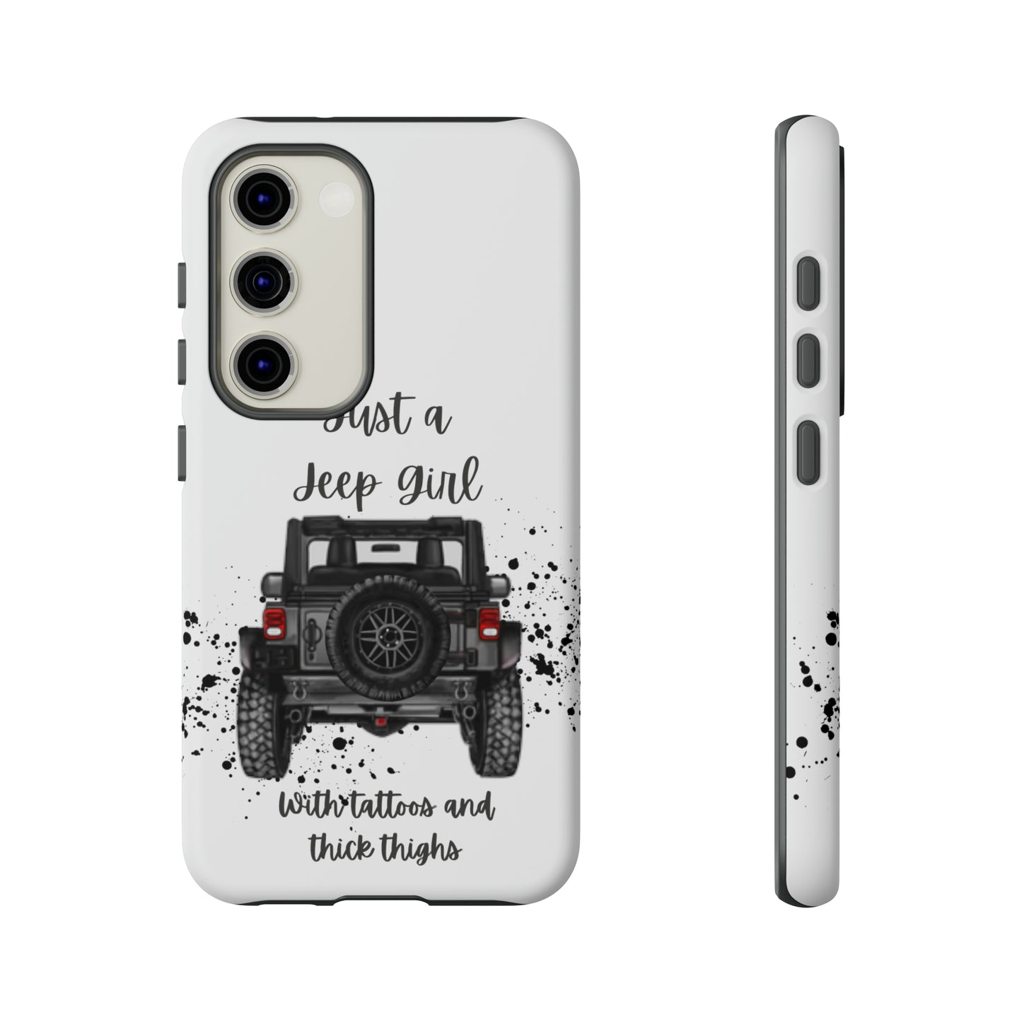 Off Road Girl with Tattoos and Thick Thighs Grey Protective Phkne Case