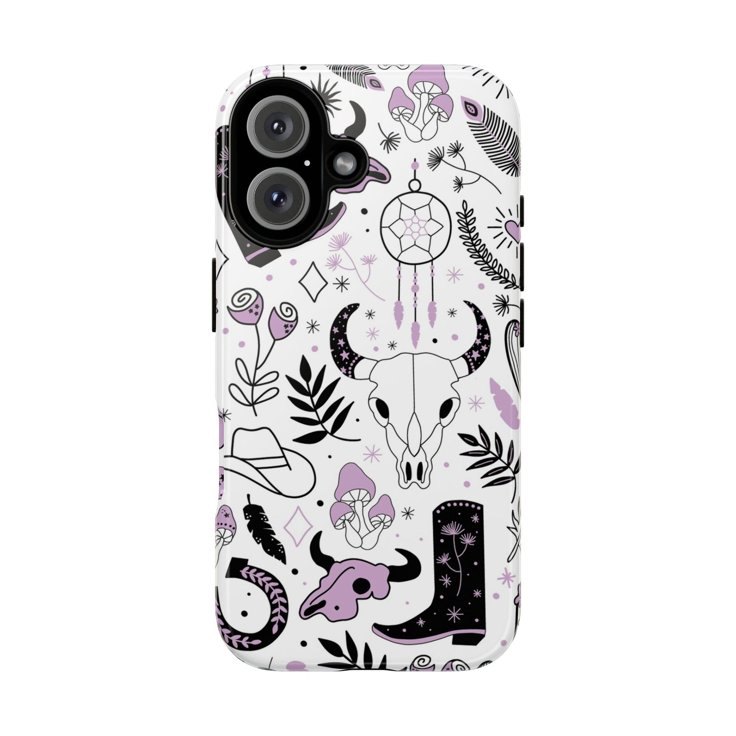 Purple and Black Western Protective Drop Proof Case Iphone, Samsung and Google phones
