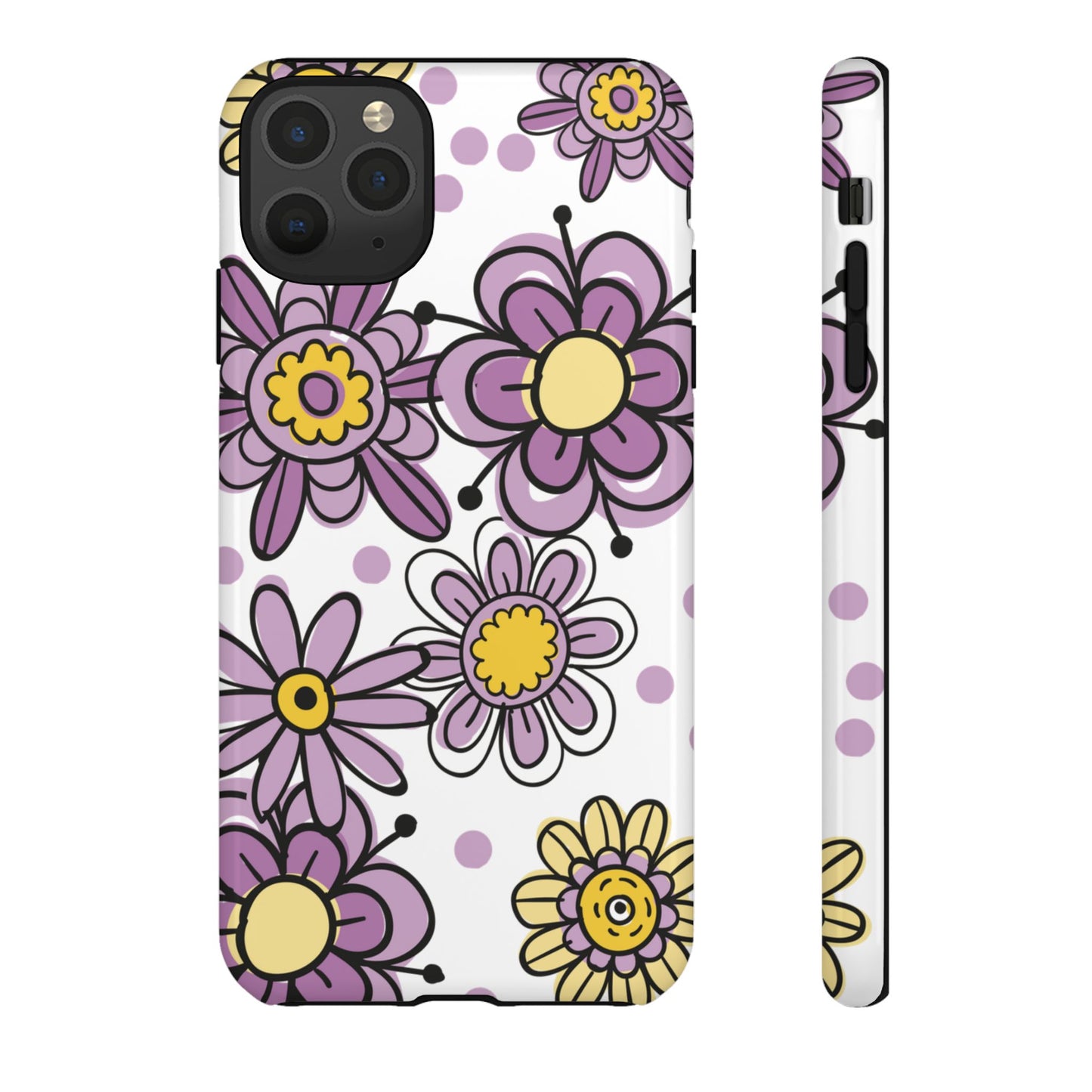 Purple Flowers Protective Phone Case