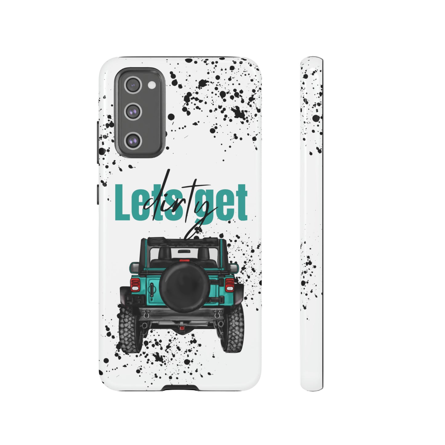 Lets Get Dirty Protective Phone Case for Iphone, Google and Samsung Splatter Turquoise