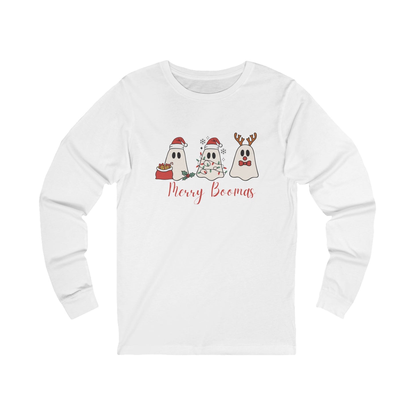 Merry Boomas Christmas Ghosts Unisex Jersey Long Sleeve Tee