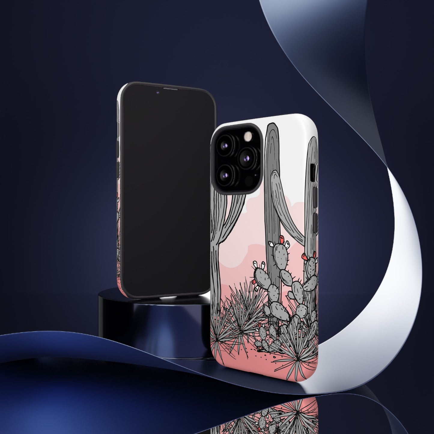 Pastel Cactus Sunset Protective Phone Case