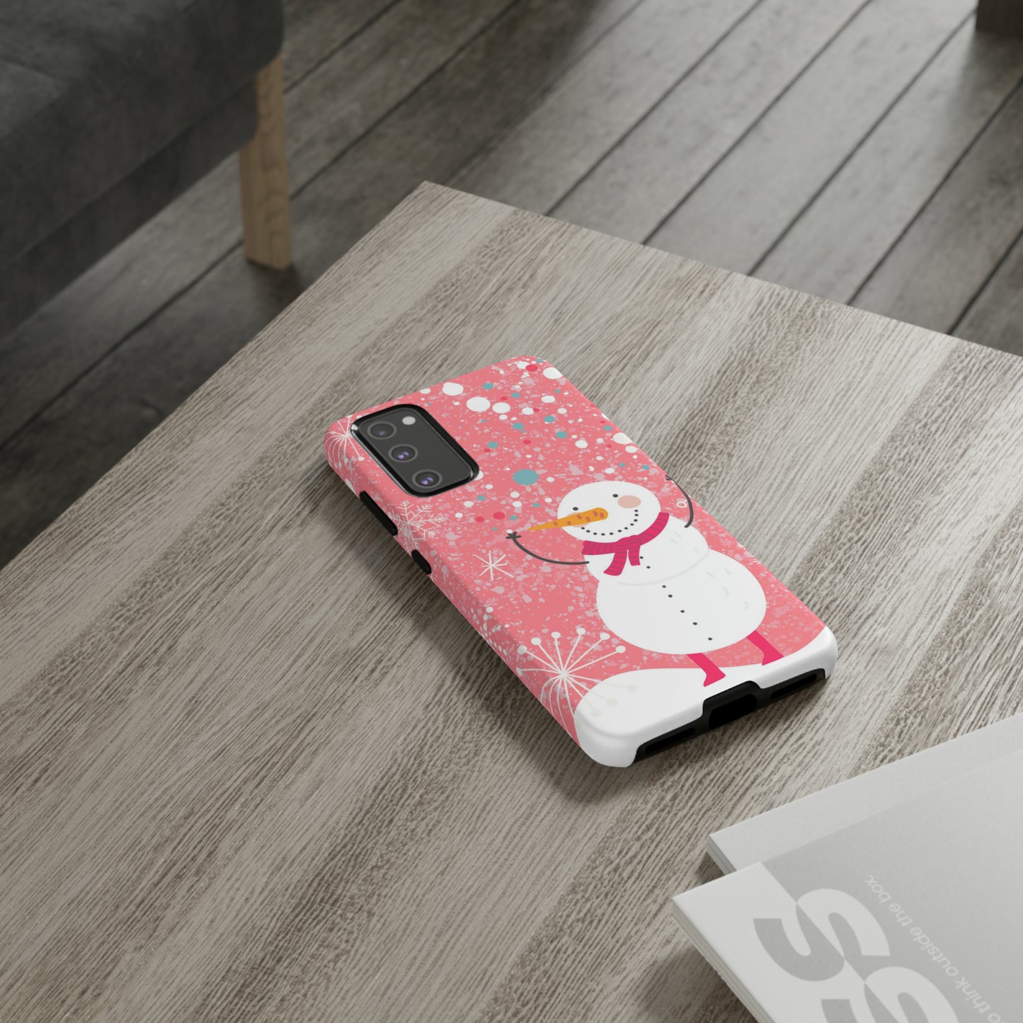 Pink Snowman Protective Case for Iphone, Samsung and a Google phones