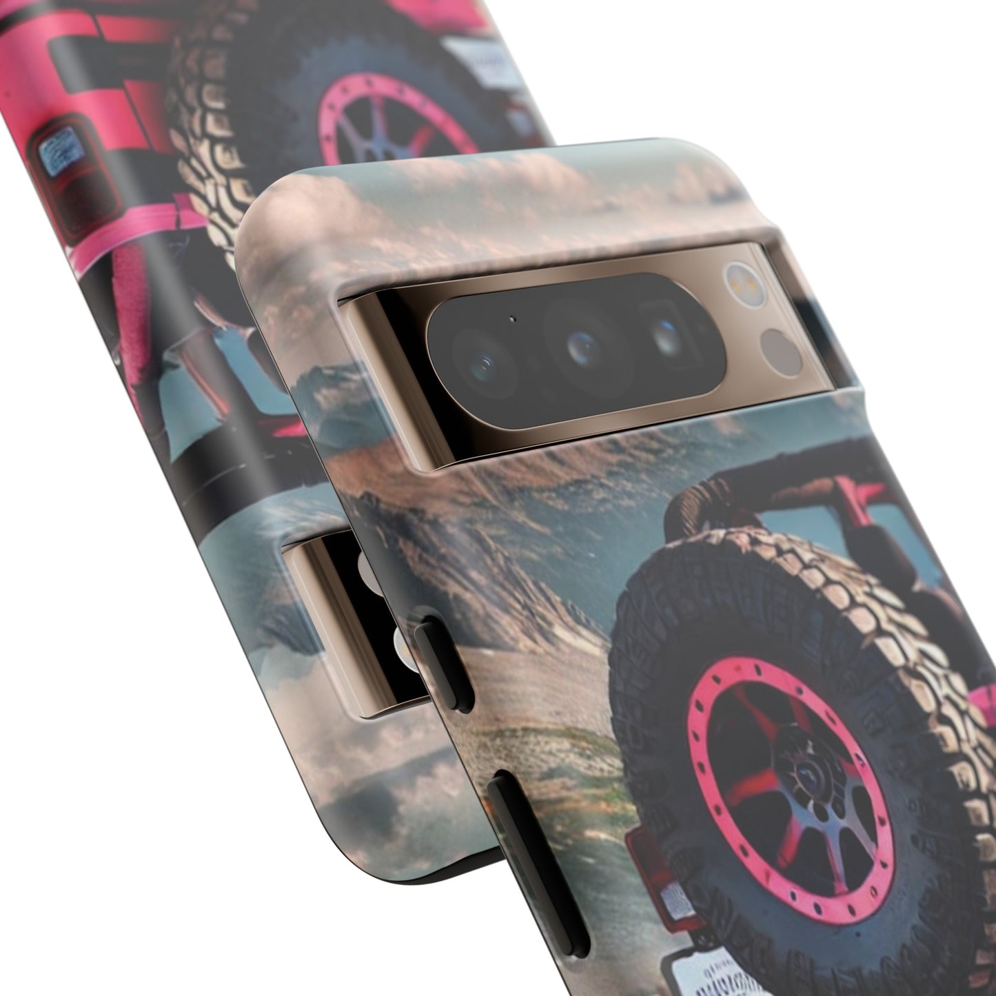 Pink Jeep Tire Protective Phone Case