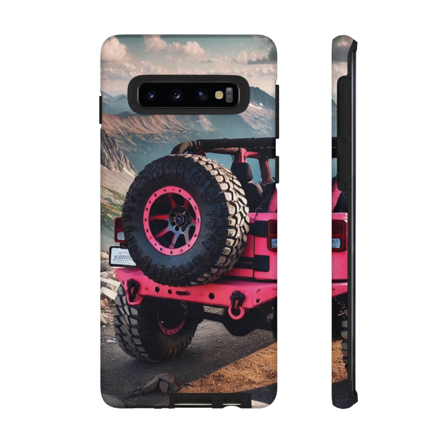 Pink Jeep Tire Protective Phone Case