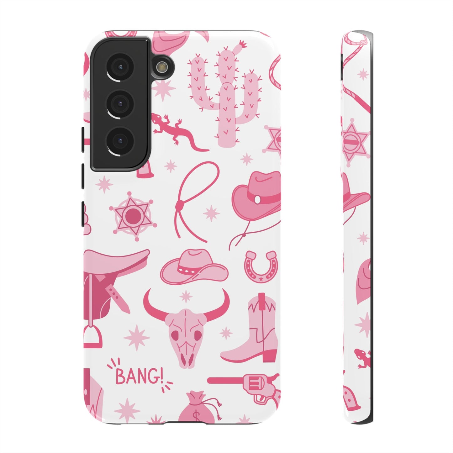Pink Western Protective Phone Case for Iphone, Samsung and Google Phones
