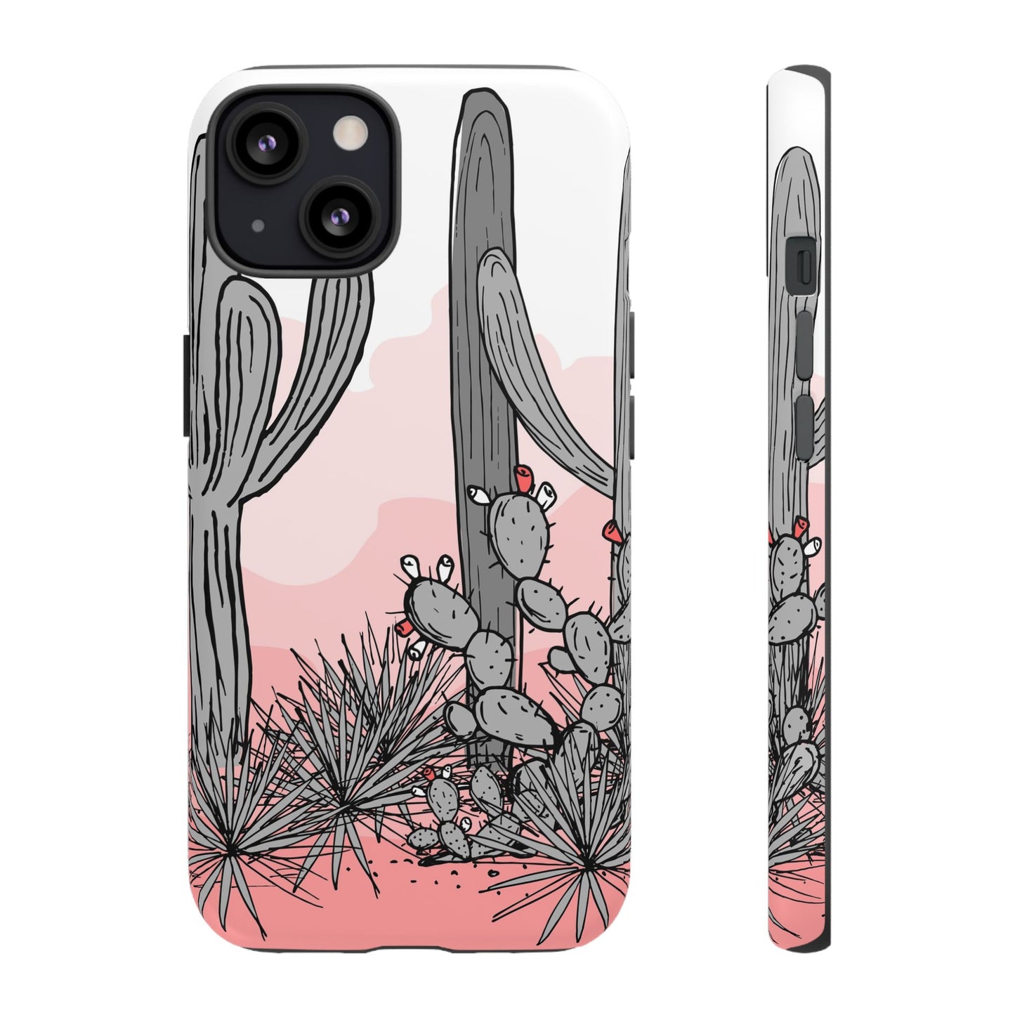 Pastel Cactus Sunset Protective Phone Case
