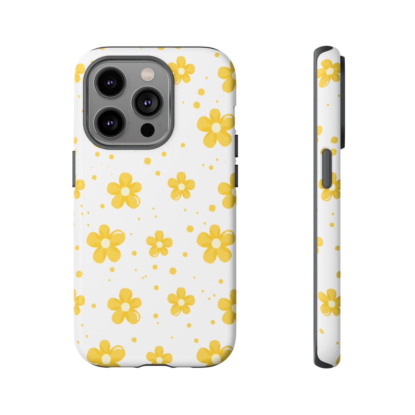 Yellow Flowers Protective Phone Case for Google, Apple and Samsung Phones