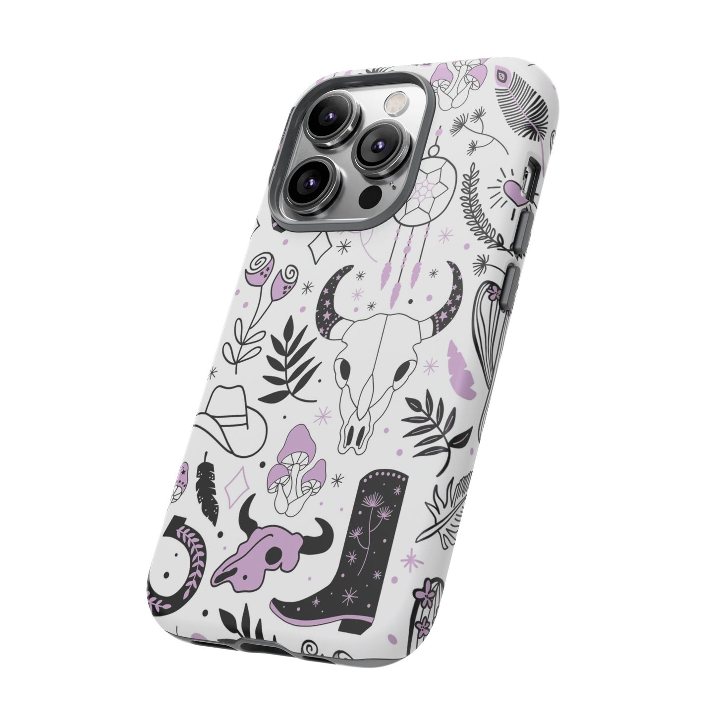 Purple and Black Western Protective Drop Proof Case Iphone, Samsung and Google phones