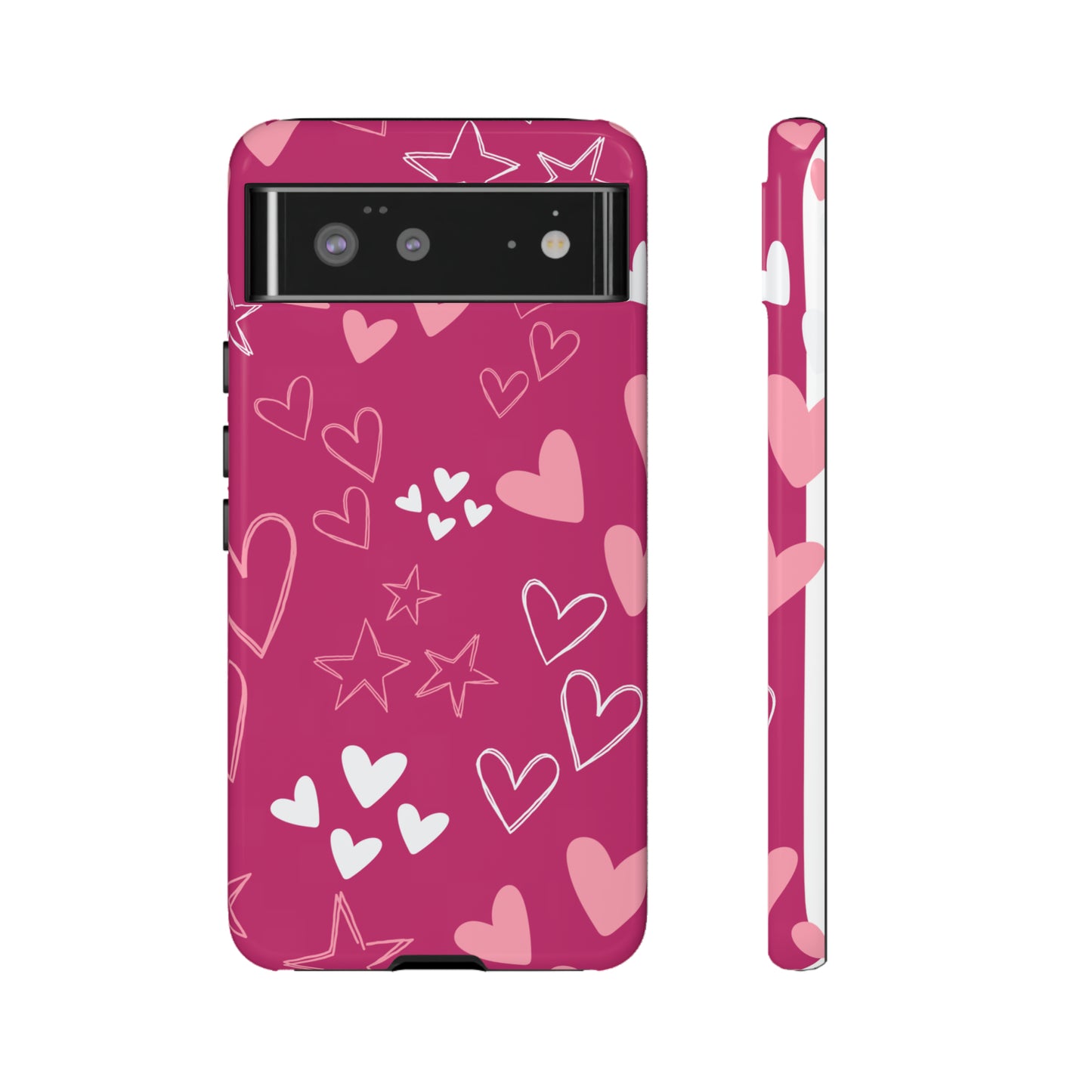 Heart and Stars Protective Case for Google, IPhone and Samsung phones