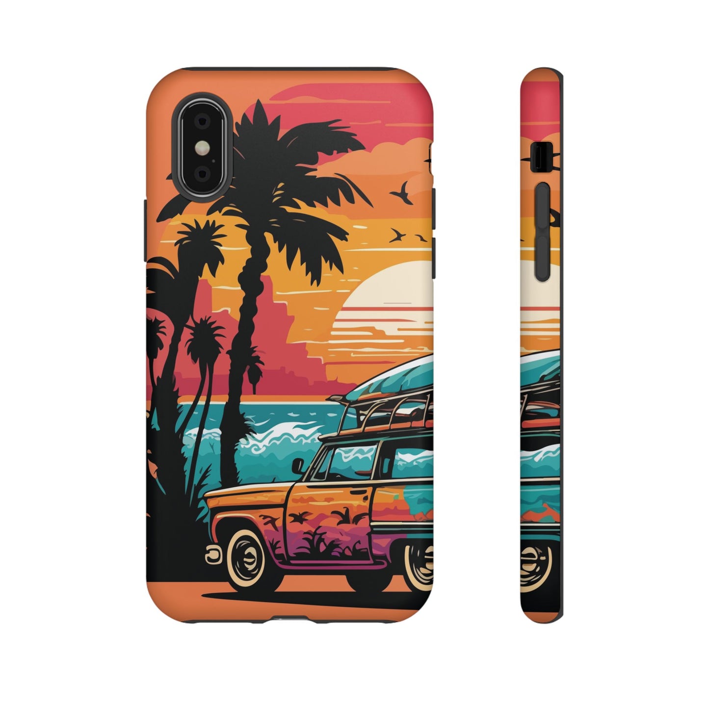 Summer Retro Sunset Protective Phone Case