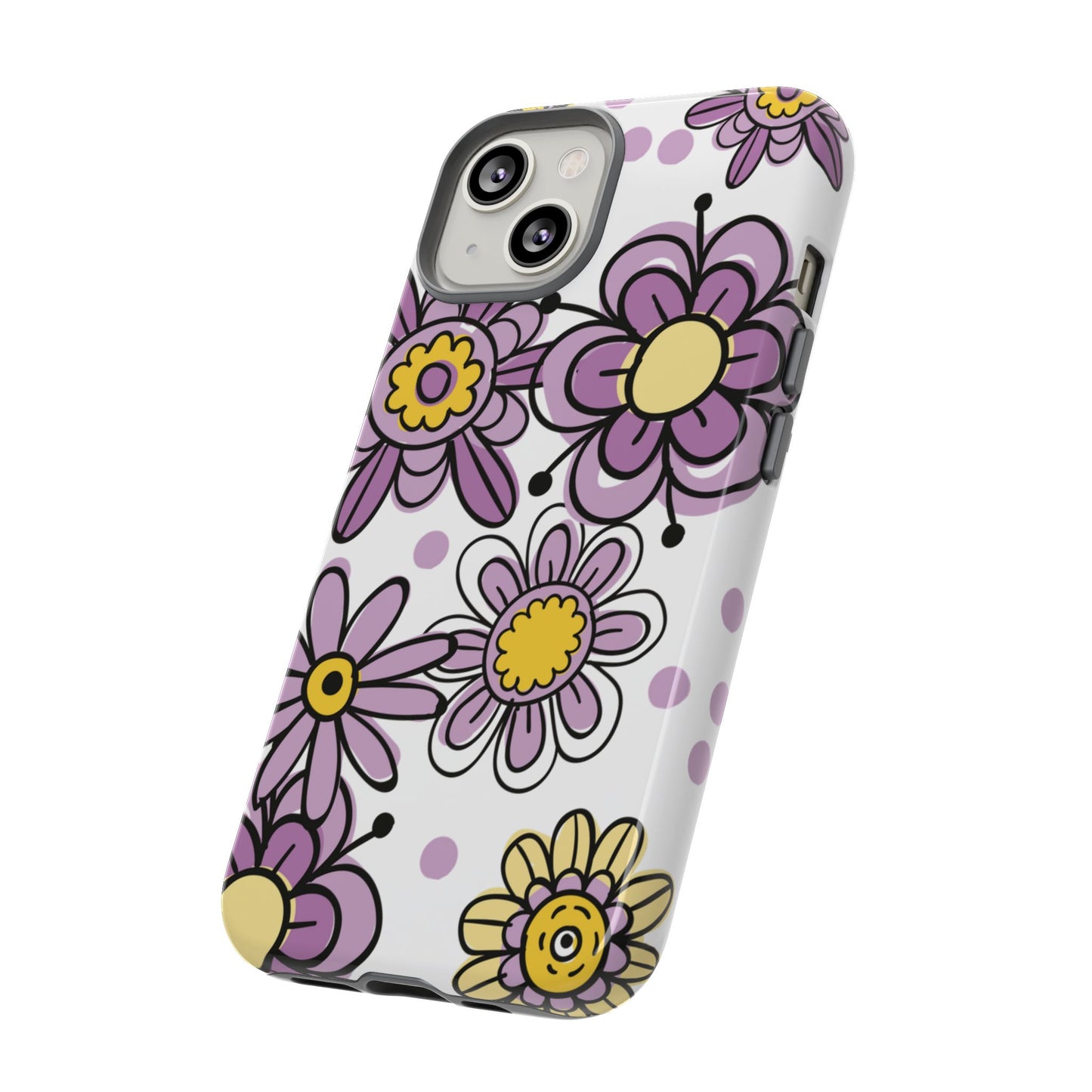 Purple Flowers Protective Phone Case