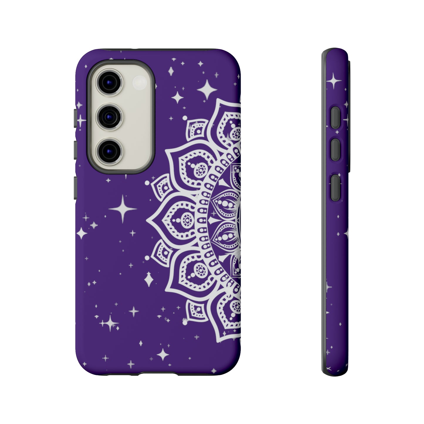 Purple mandala protective phone case for iPhone, Samsung and Google