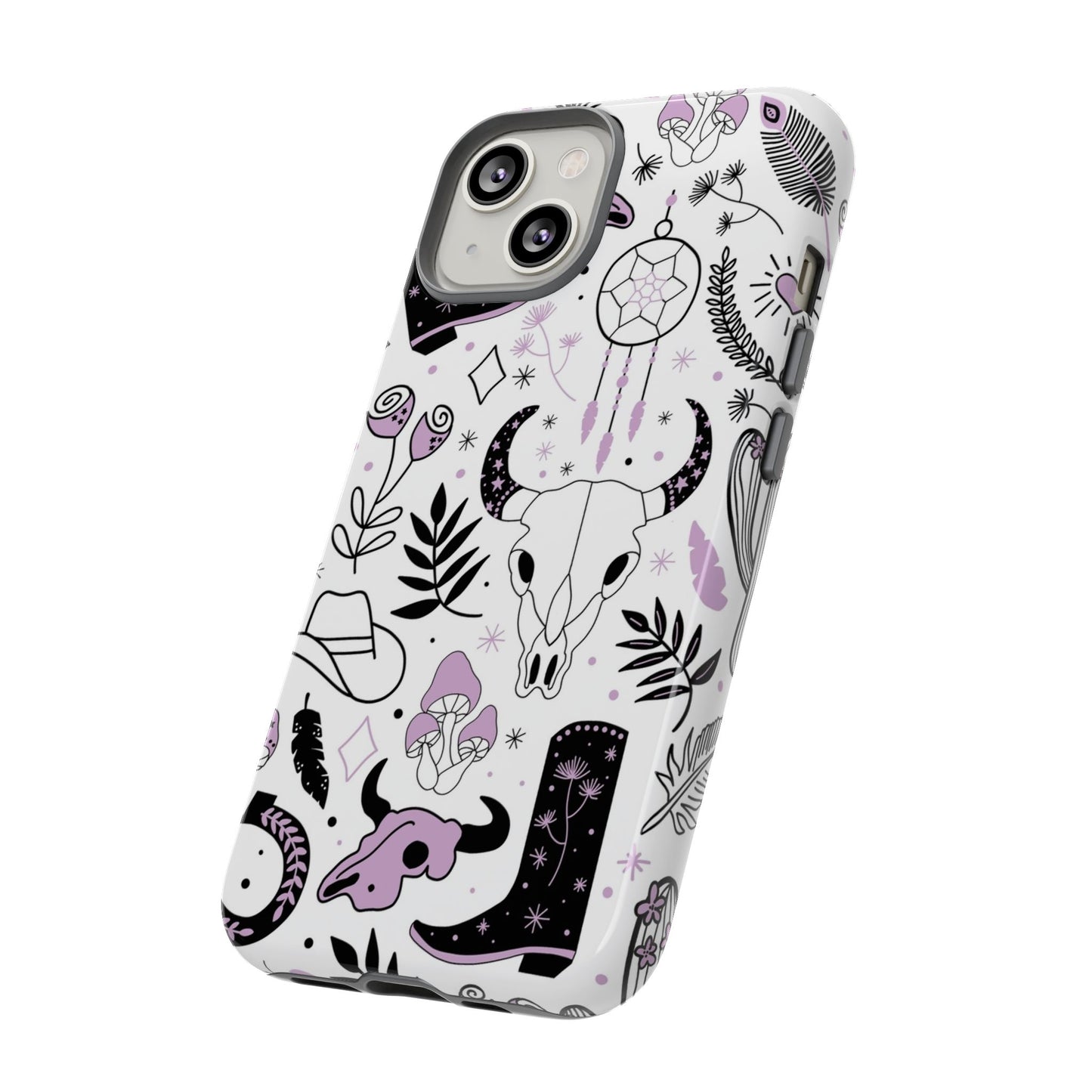 Purple and Black Western Protective Drop Proof Case Iphone, Samsung and Google phones