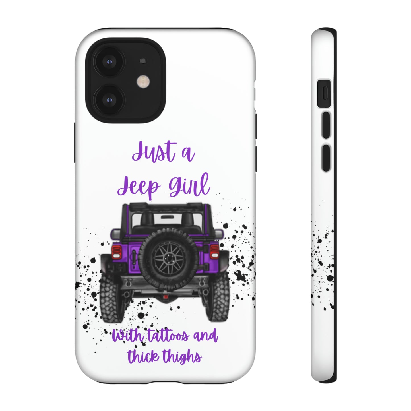 Off Road Girl with Tattoos and Thick Thighs Purple Protective Phone Case