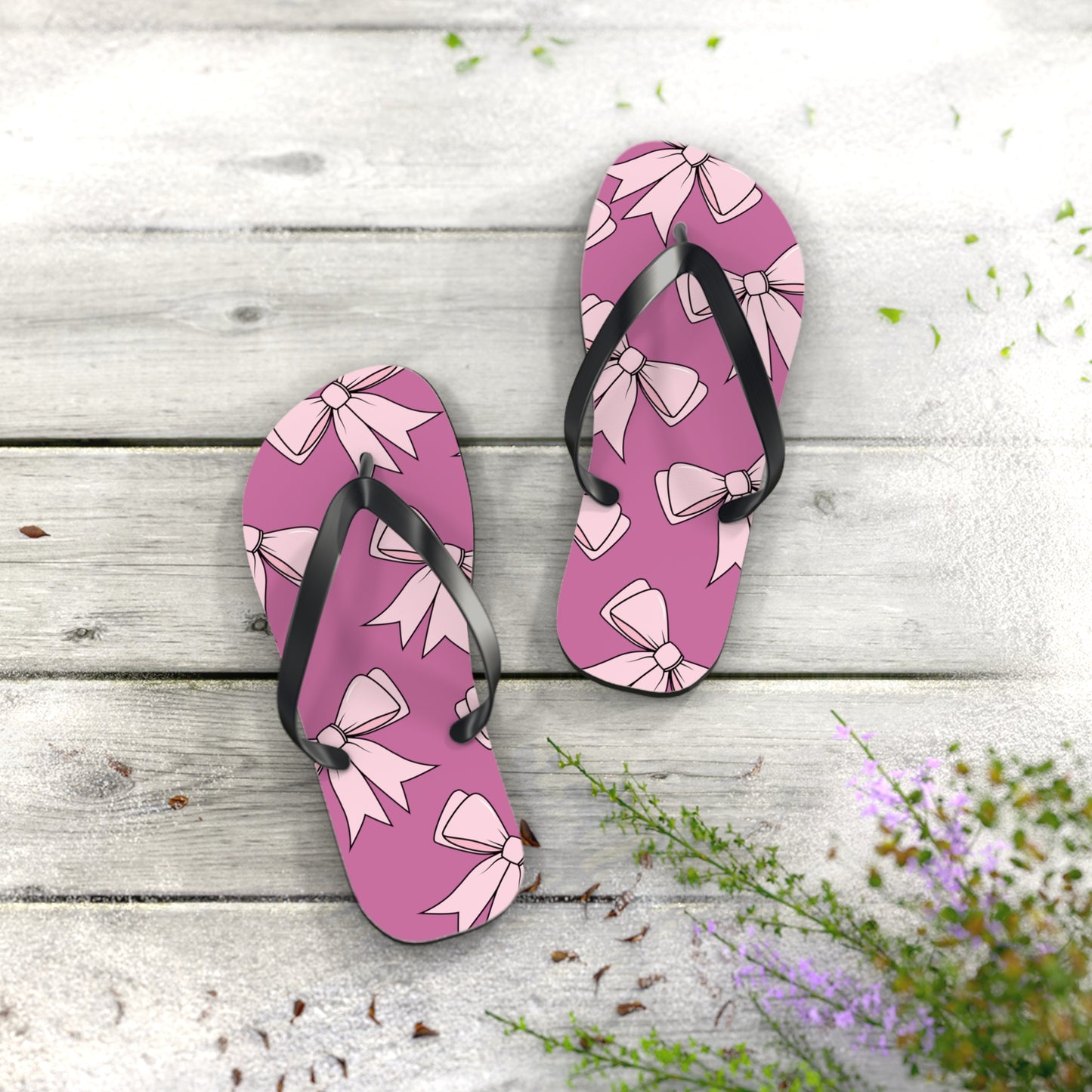 Pink Bow Flip Flops