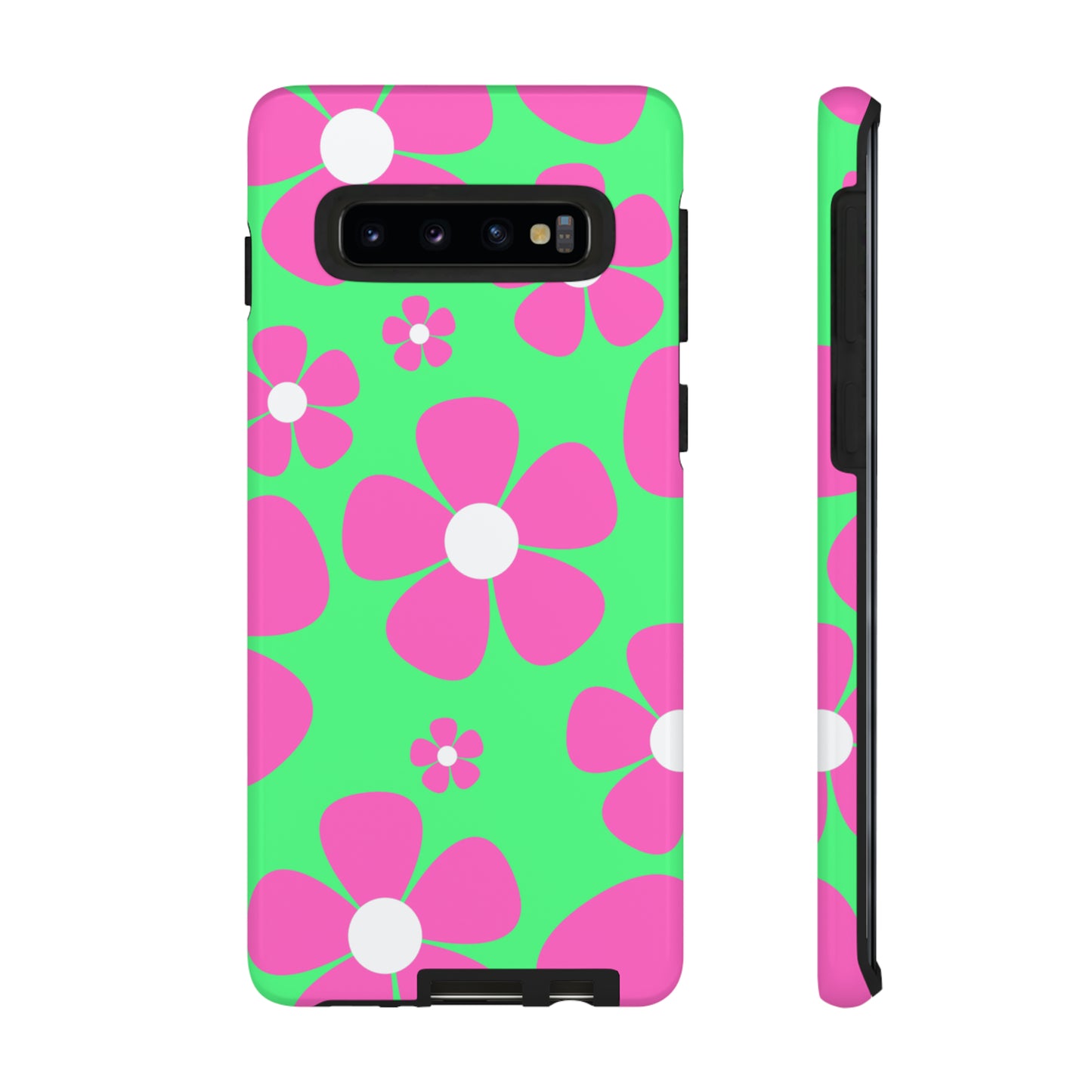 Green with pink flowers protective case