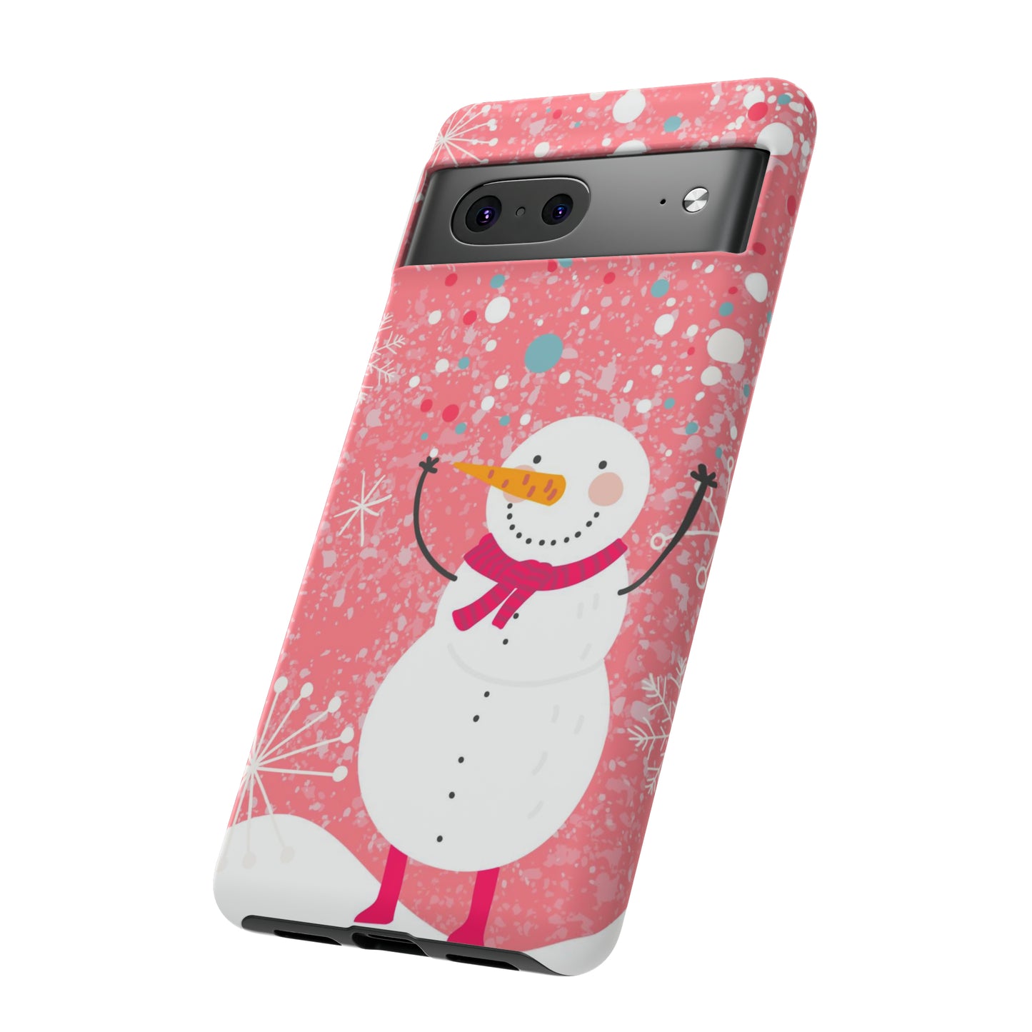 Pink Snowman Protective Case for Iphone, Samsung and a Google phones