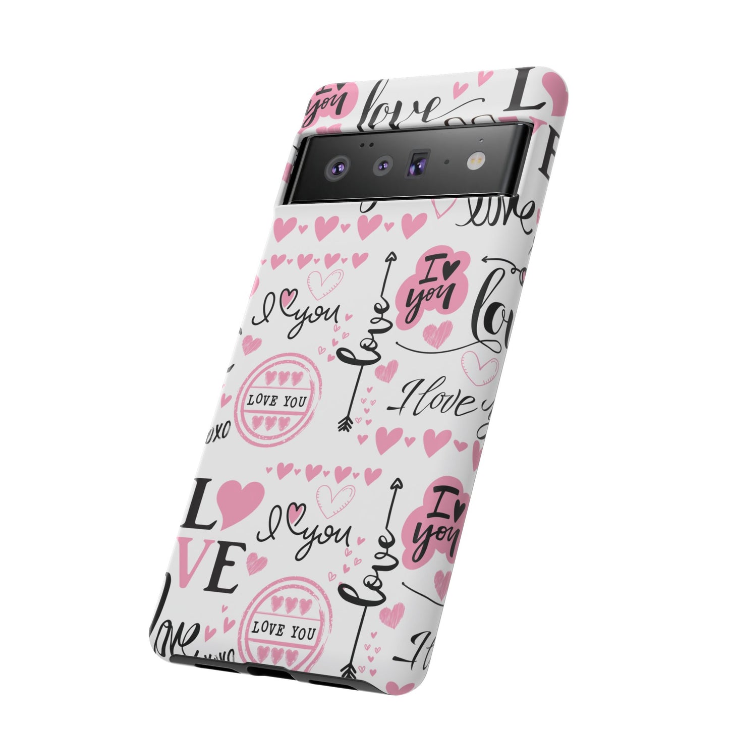 Valentine Love Pink Protective Phone Case for Iphone, Samsung and Google Devices