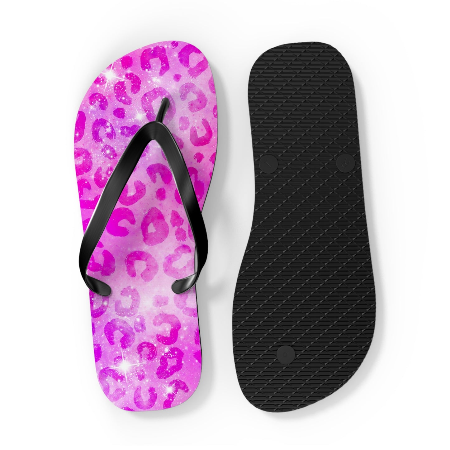 Hot Pink Leopard Flip Flops