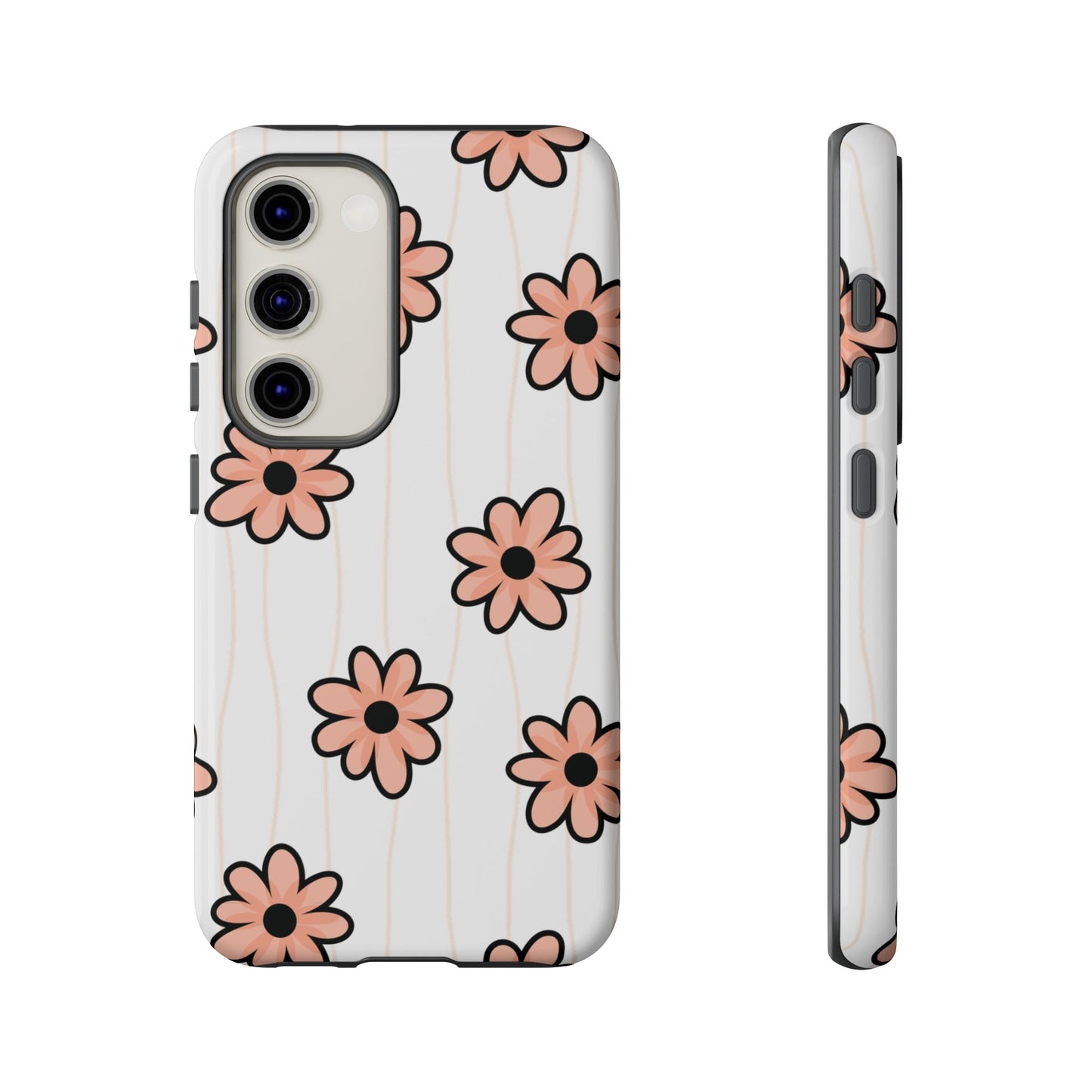 Pink Flowers Protective Phone Case