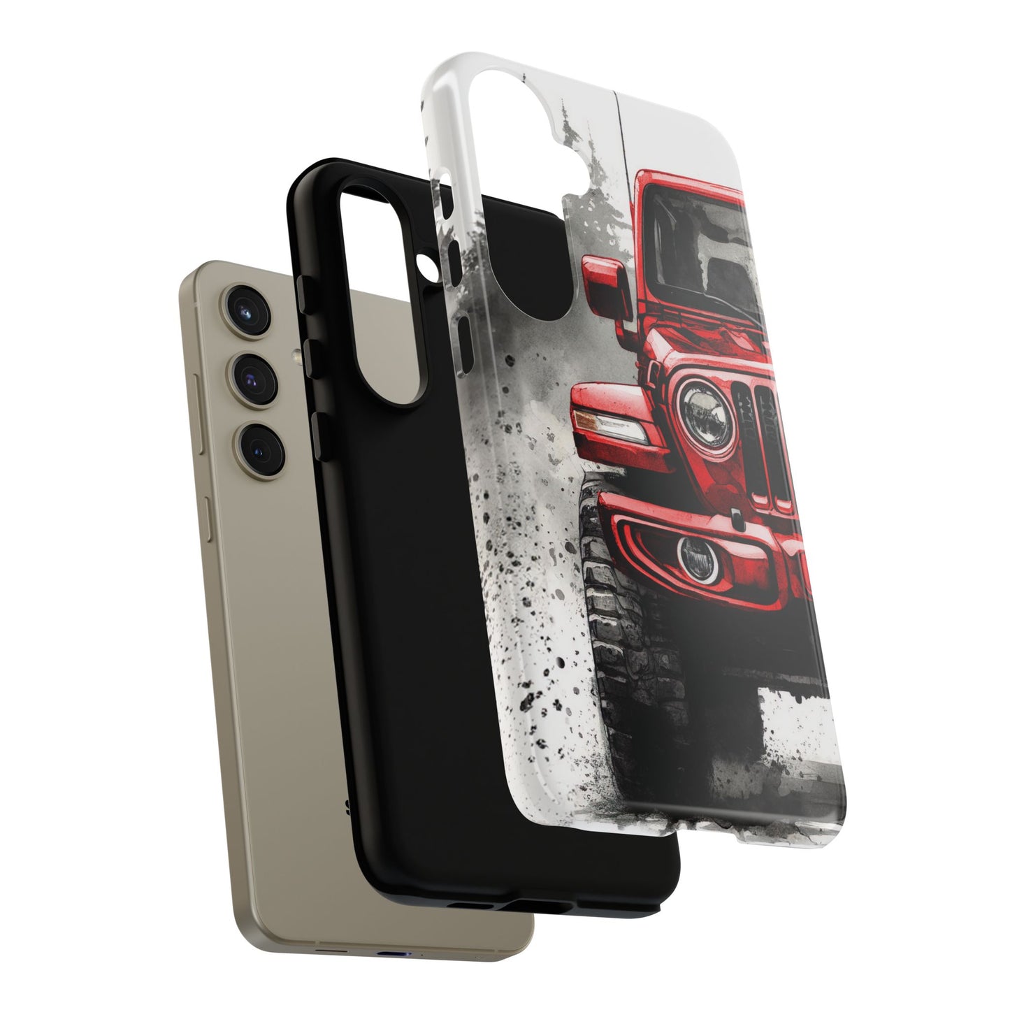 Off Road Love Red Wrangler Protective Phone Case for Iphone, Samsung and Google Phones
