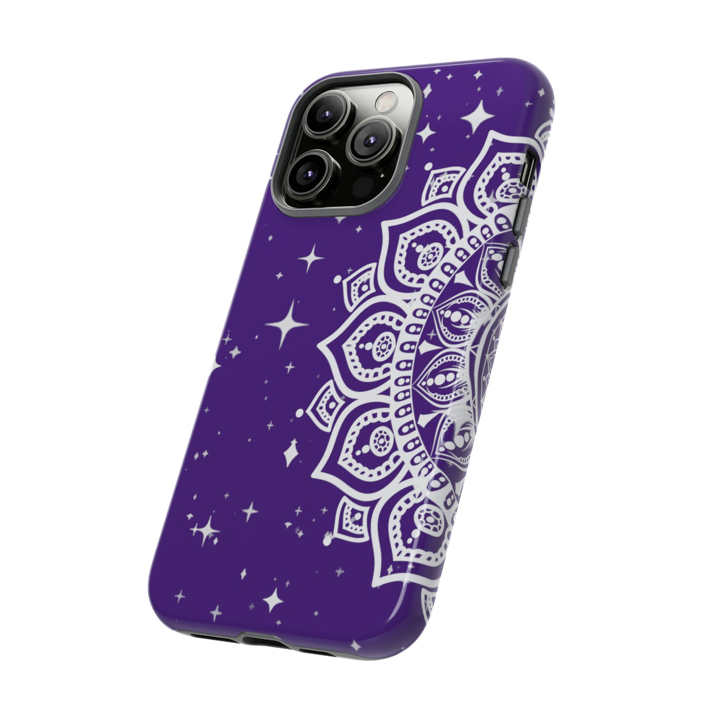 Purple mandala protective phone case for iPhone, Samsung and Google