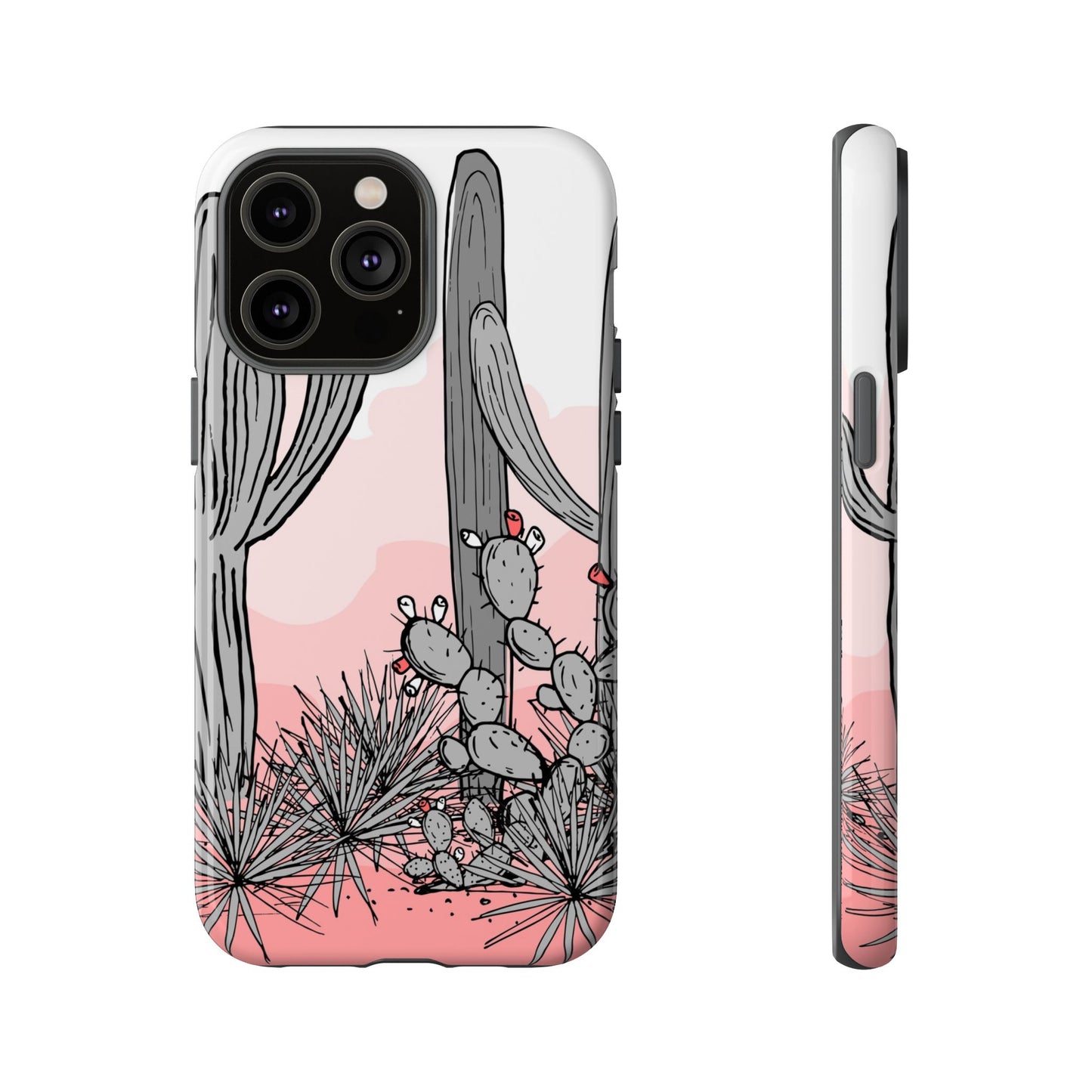 Pastel Cactus Sunset Protective Phone Case