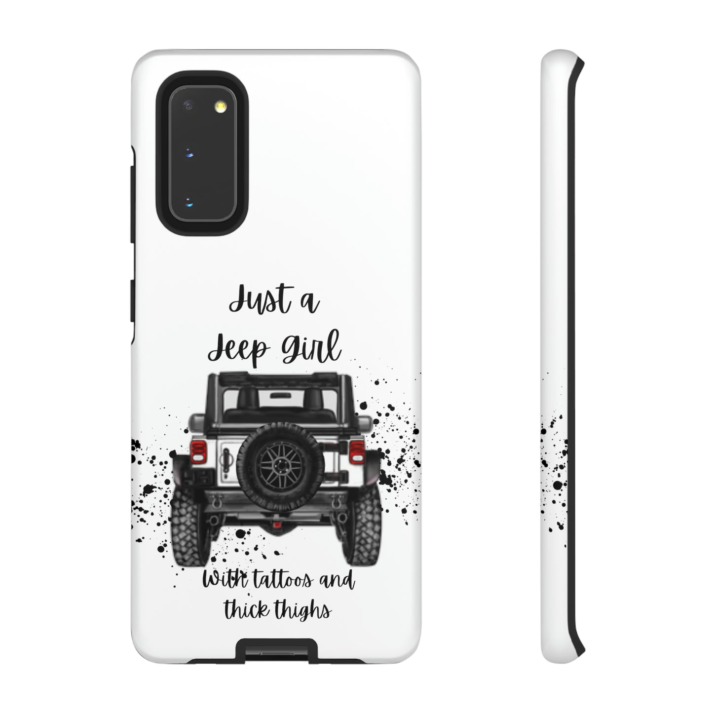 Off Road Girl with Tattoos and Thick Thighs Black Protective Phone Case