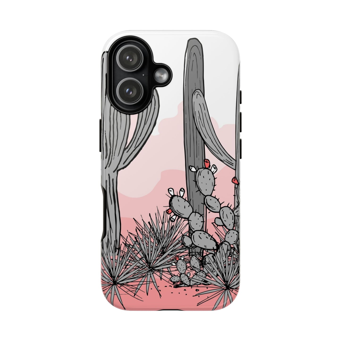 Pastel Cactus Sunset Protective Phone Case