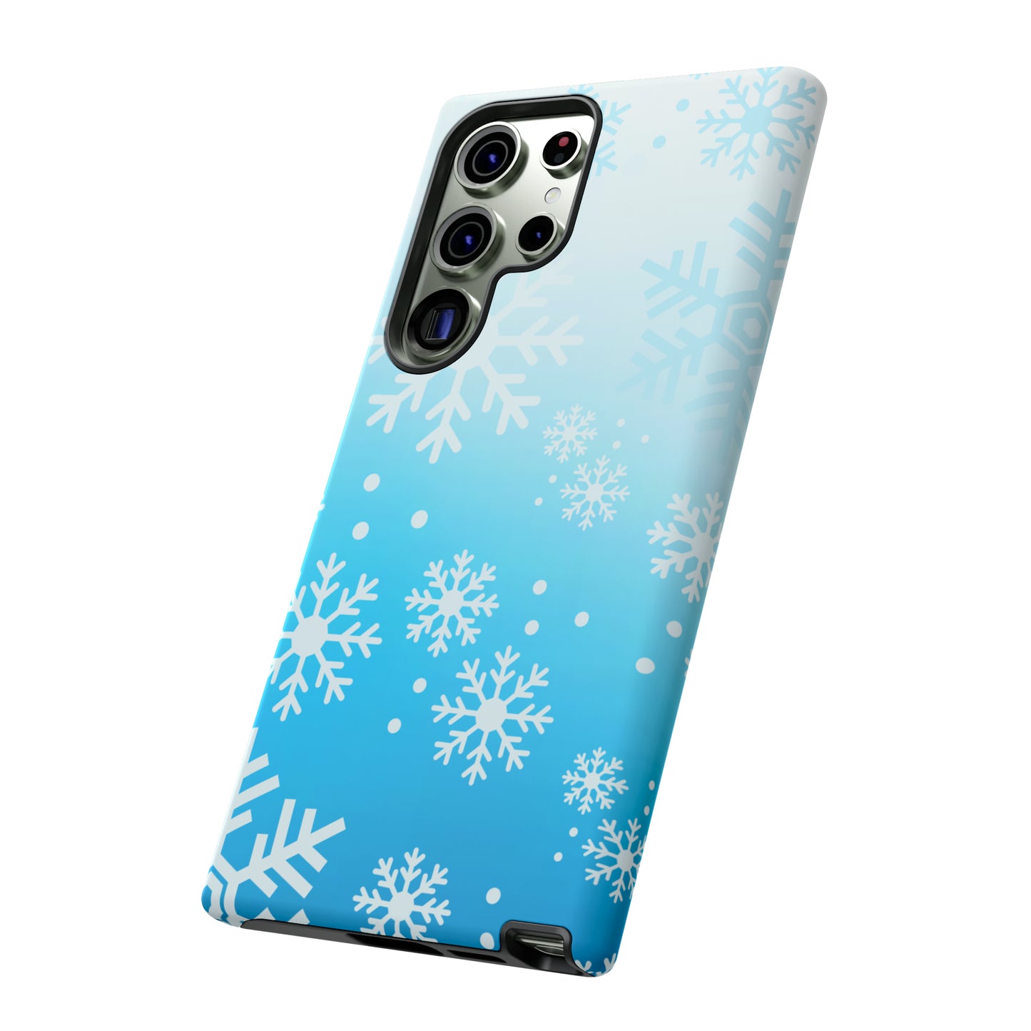 Winter, frozen, snowflake ombré protective phone case for Google, Samsung and IPhone