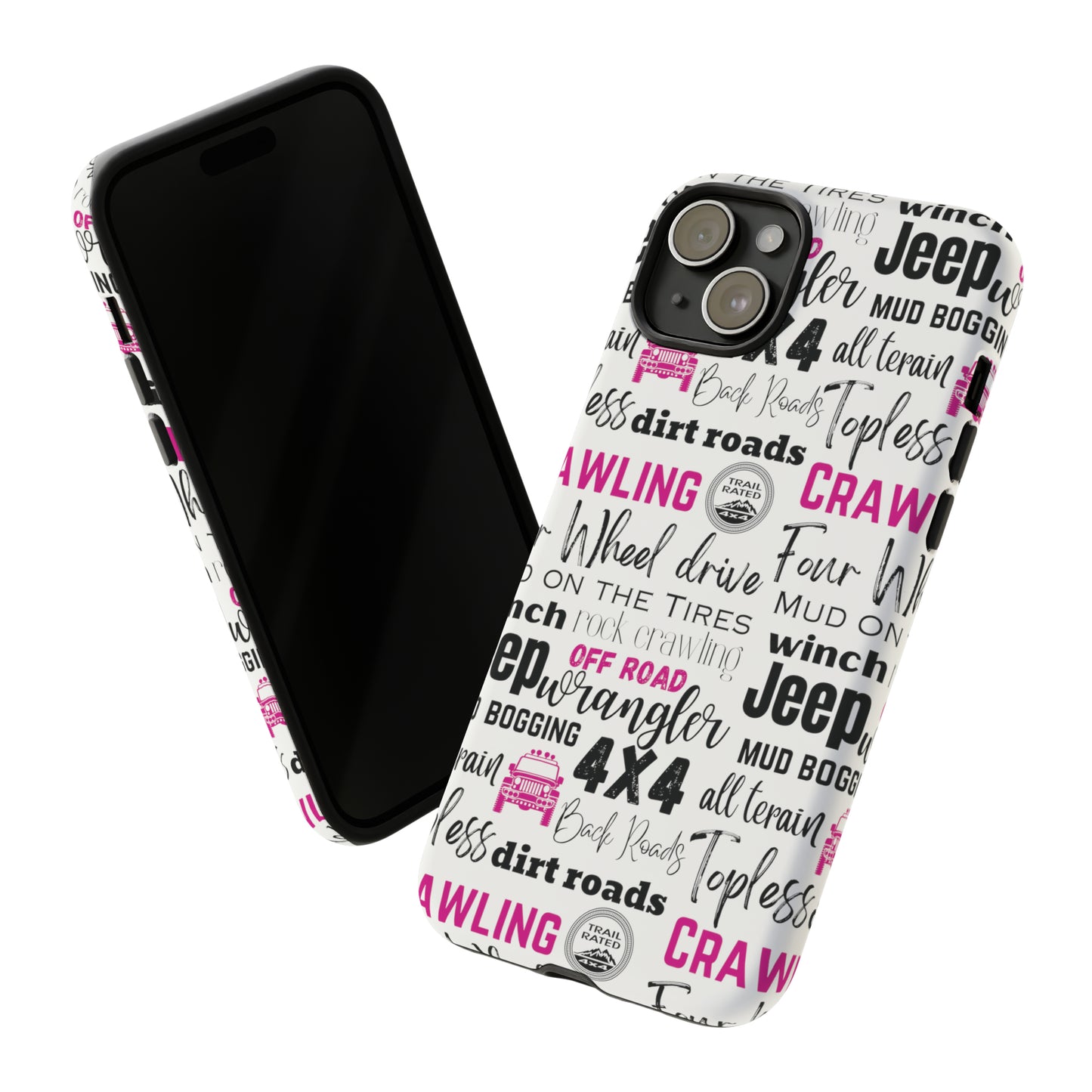 Off Road Subway Art Splash of Pink Protective Phone Case for Iphone, Samsung and Google Phones