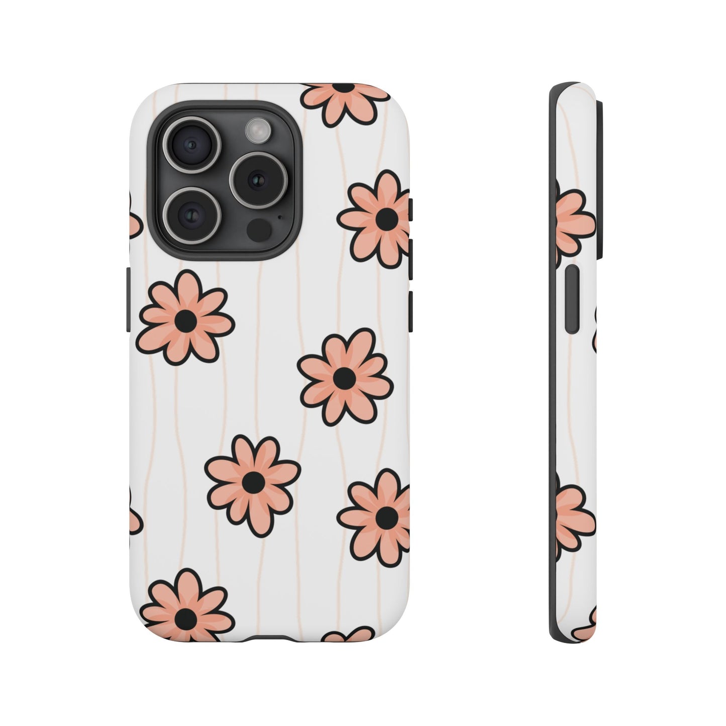 Pink Flowers Protective Phone Case