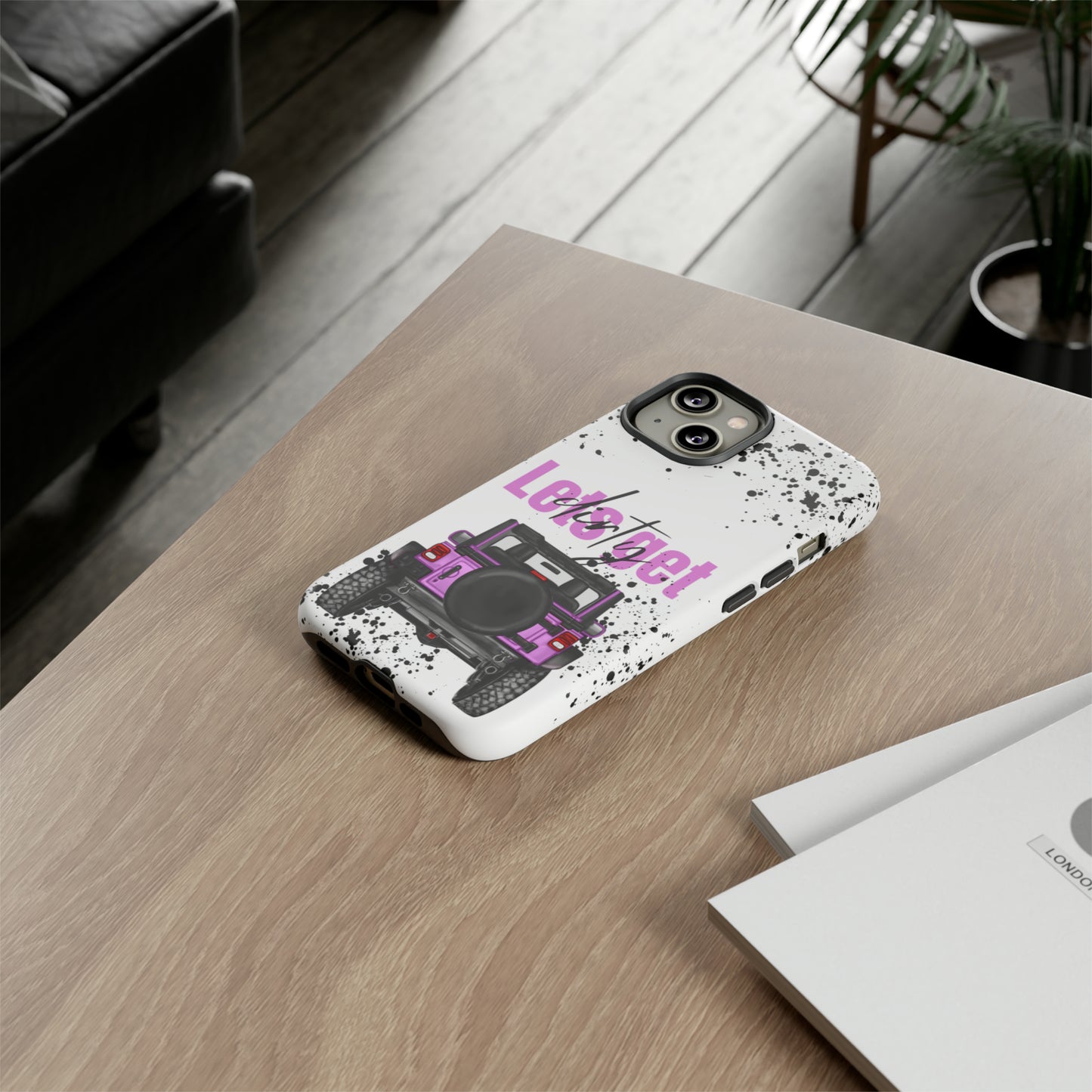 Lets Get Dirty Protective Phone Case for Iphone, Google and Samsung Splatter Purple