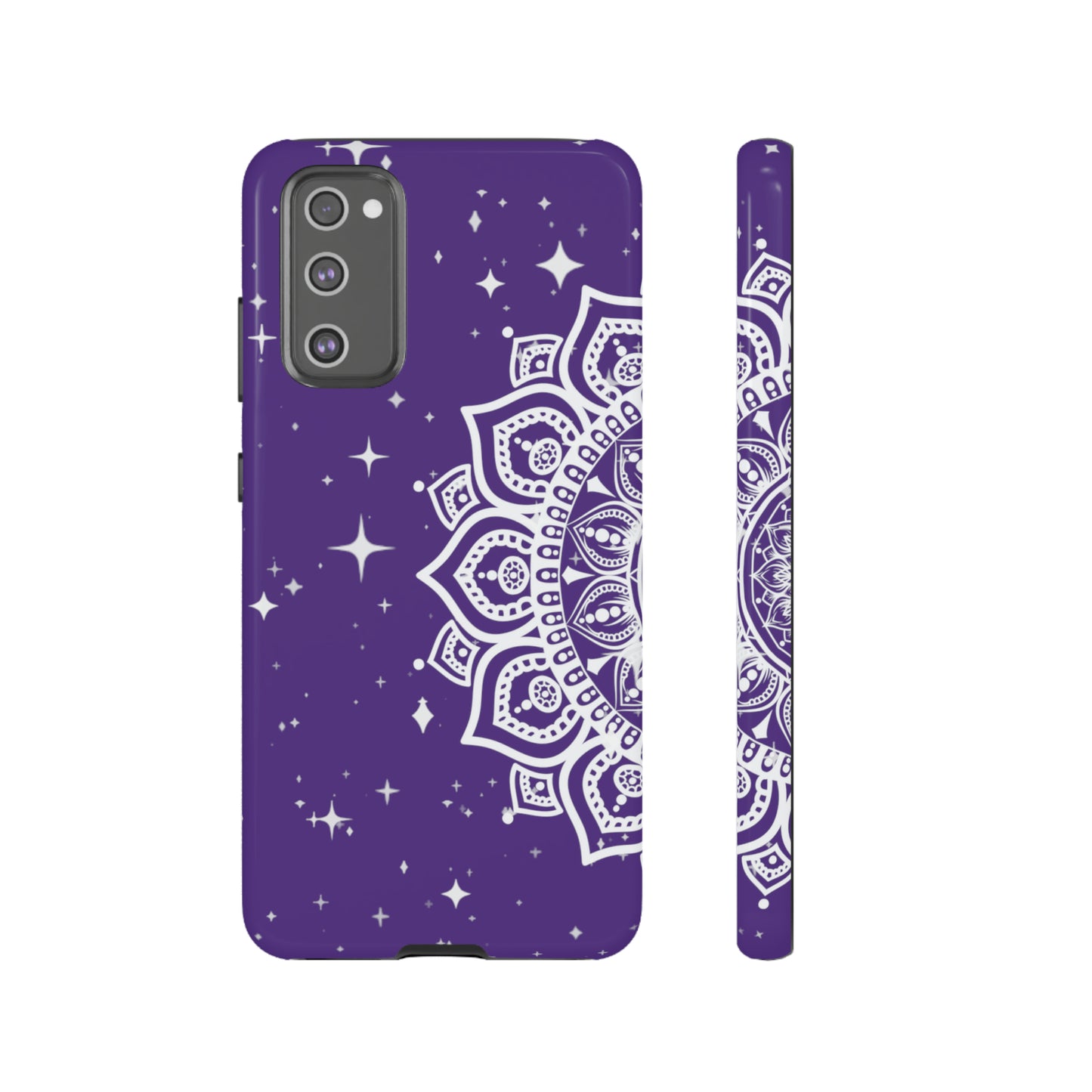 Purple mandala protective phone case for iPhone, Samsung and Google